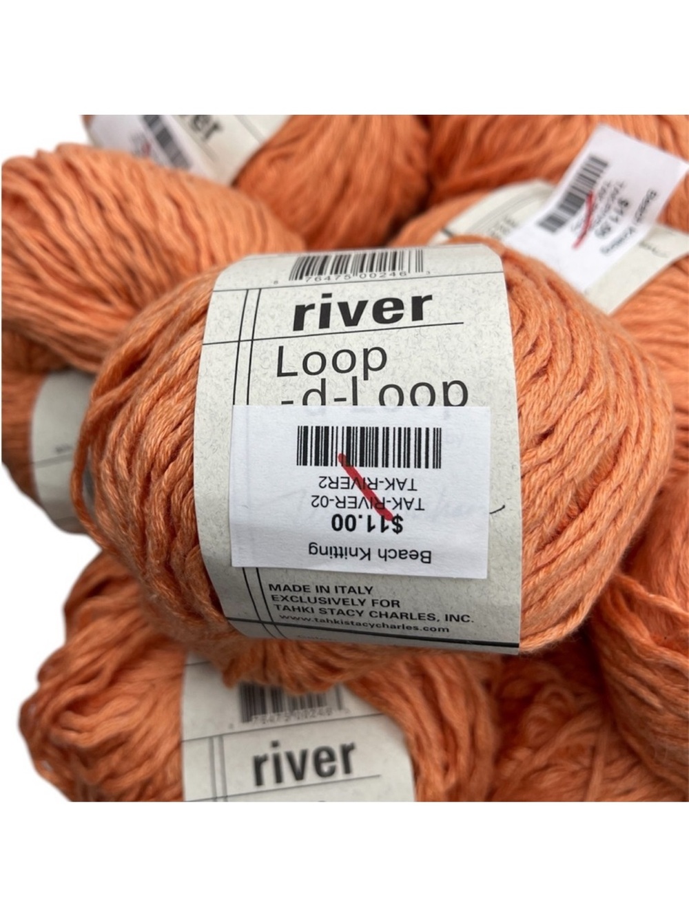 River Loop Soft Cotton Cashmere Yarn - Peach Bundle of 9 - Picture 3 of 4